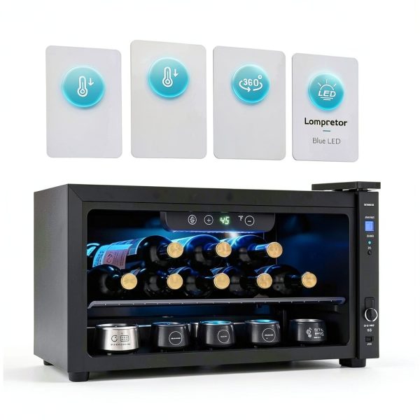 EUHOMY Mini Fridge Compact Beverage Refrigerator Black-2