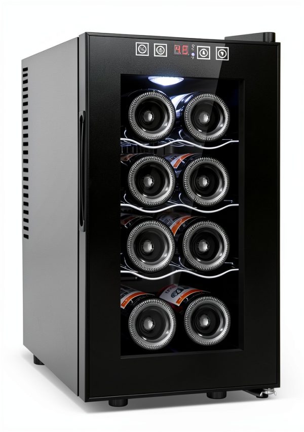 Tylza Wine Cooler 25L Black Adjustable Shelves Digital-0