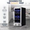 Steel 29 Bottle Wine Fridge Dual Zone Pavo-1