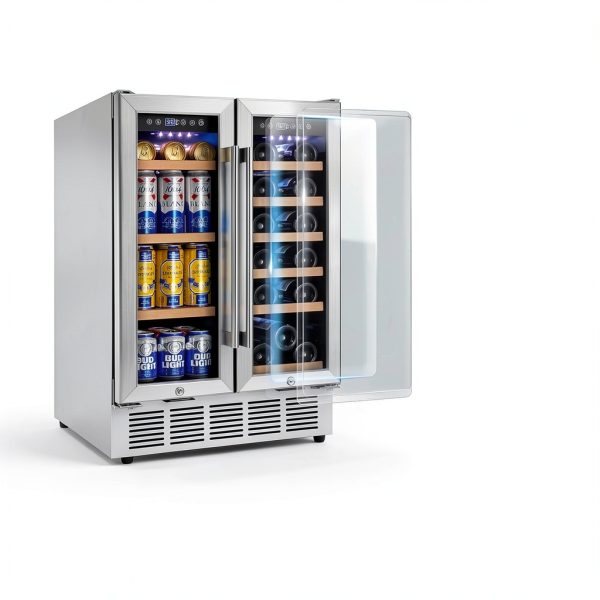 Pavo Black Beverage Refrigerator Dual Zone Touch Control-3