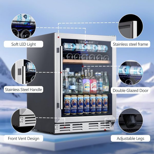 Kalamera Beverage Refrigerator Stainless Steel 5 Cubic Feet-4