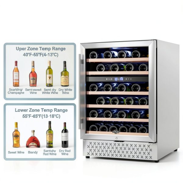 Tylza Dual Zone Wine Cooler Black 54 Bottle Capacity-3