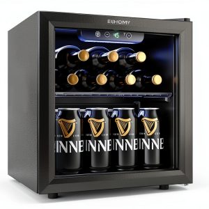 EUHOMY Mini Fridge Compact Beverage Refrigerator Black-0