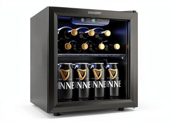 EUHOMY Mini Fridge Compact Beverage Refrigerator Black-0