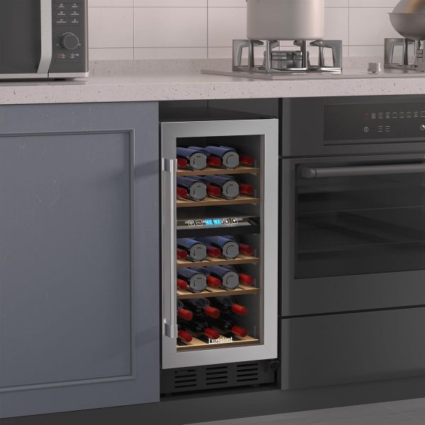 Luztolent Wine Cooler Dual Zone Silver 26 Bottles-1