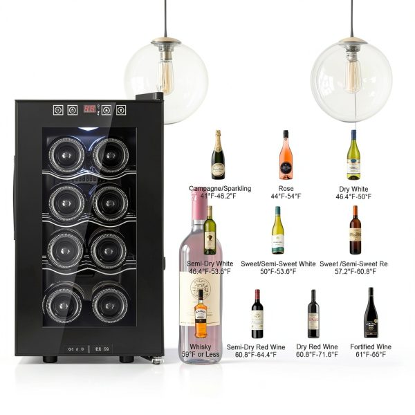 Tylza Wine Cooler 25L Black Adjustable Shelves Digital-4