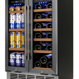 Pavo Black Beverage Refrigerator Dual Zone Touch Control-0