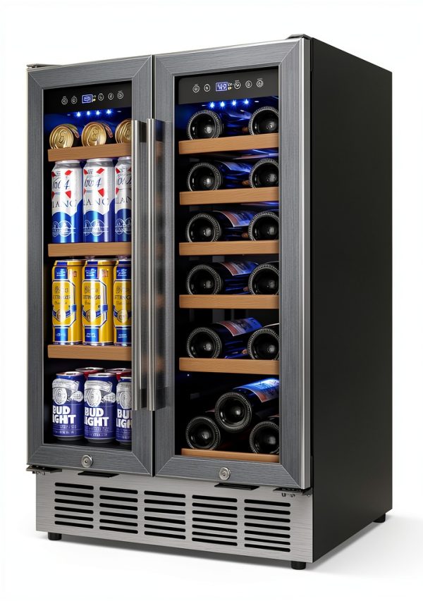 Pavo Black Beverage Refrigerator Dual Zone Touch Control-0