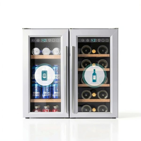 EUHOMY Wine Beverage Refrigerator Dual Zone Freestanding-1