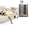 EUHOMY Wine Beverage Refrigerator Dual Zone Freestanding-6