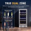 Steel 29 Bottle Wine Fridge Dual Zone Pavo-4