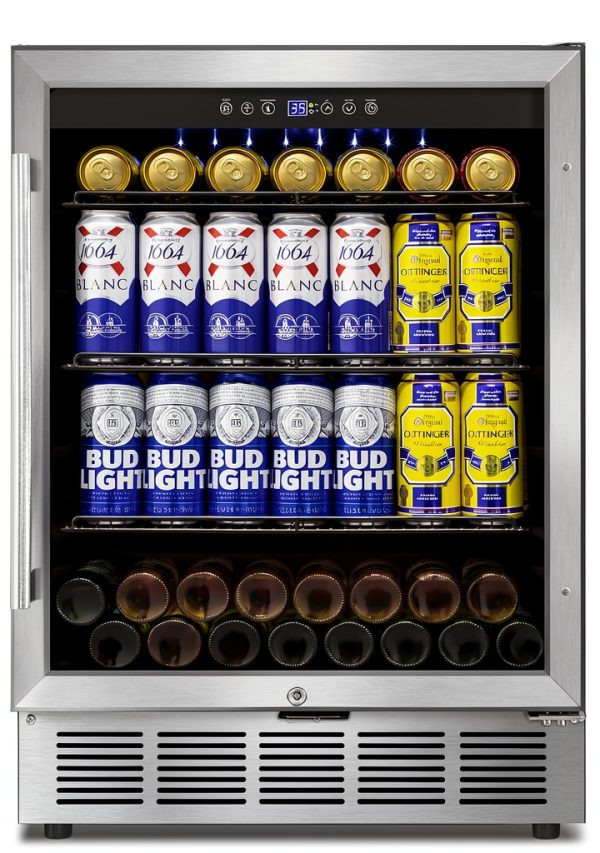 FoMup Stainless Steel Beverage Refrigerator 200 Cans-0