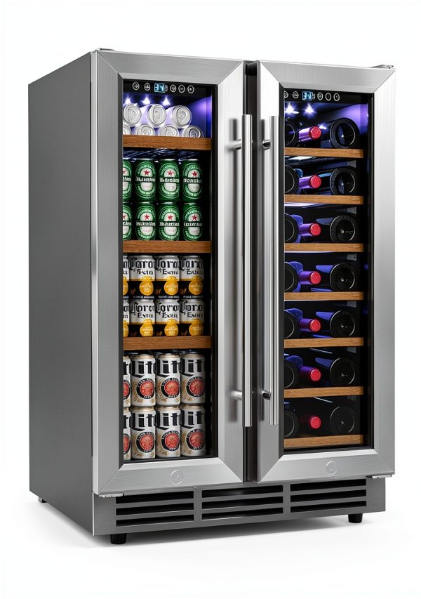 EUHOMY Wine Beverage Refrigerator Dual Zone Freestanding-8