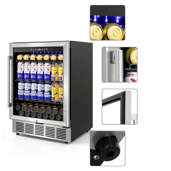 FoMup Stainless Steel Beverage Refrigerator 200 Cans-5