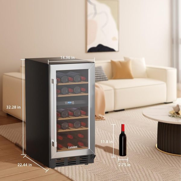 Luztolent Wine Cooler Dual Zone Silver 26 Bottles-5