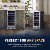 Steel 29 Bottle Wine Fridge Dual Zone Pavo-2