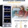 Steel 29 Bottle Wine Fridge Dual Zone Pavo-6