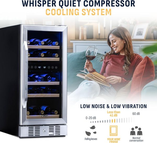Steel 29 Bottle Wine Fridge Dual Zone Pavo-6