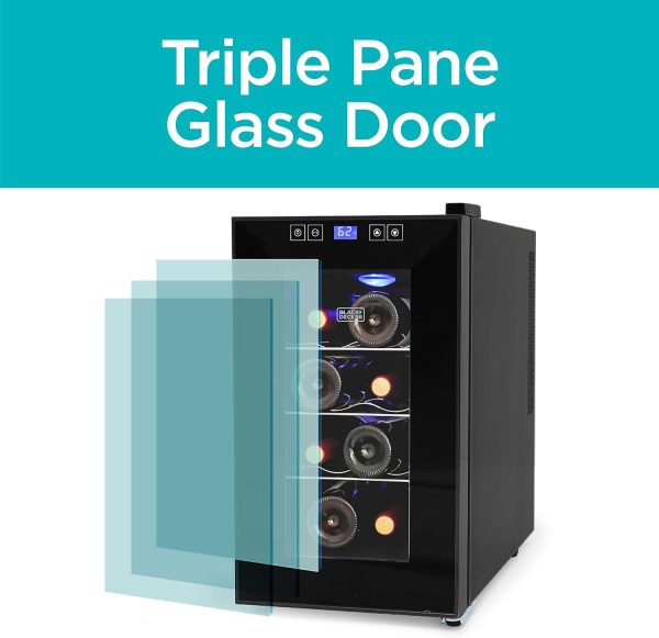BLACK+DECKER Wine Cooler 8 Bottle Triple Pane Glass-1