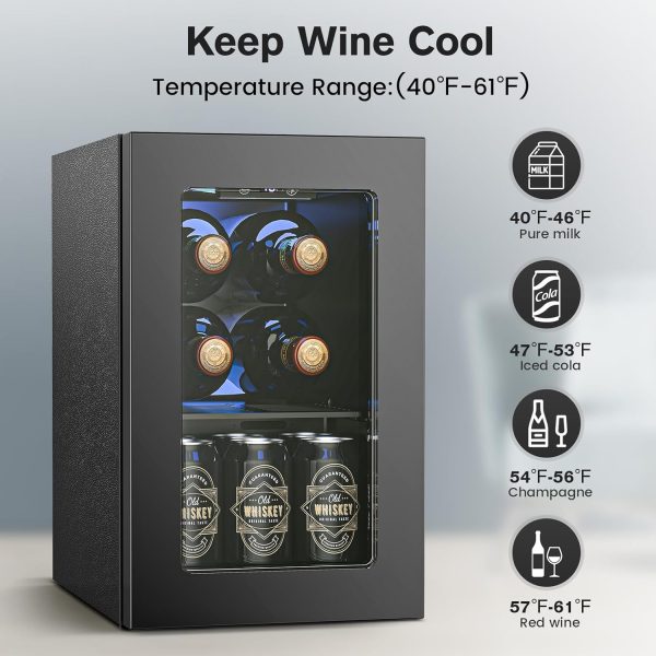 Electactic Beverage Refrigerator Compact Black Temperature-2