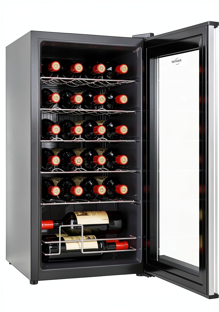 Koolatron wine cooler with dual temperature zones and glass door