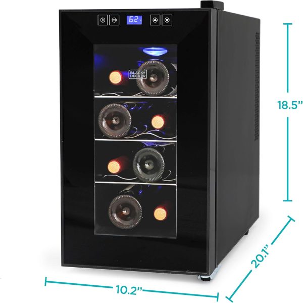 BLACK+DECKER Wine Cooler 8 Bottle Triple Pane Glass-7