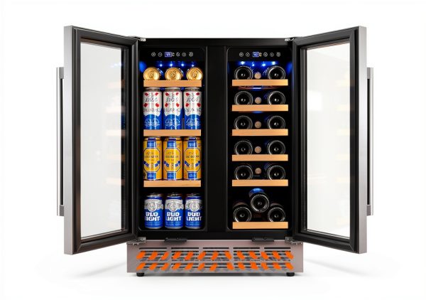 Pavo Black Beverage Refrigerator Dual Zone Touch Control-5