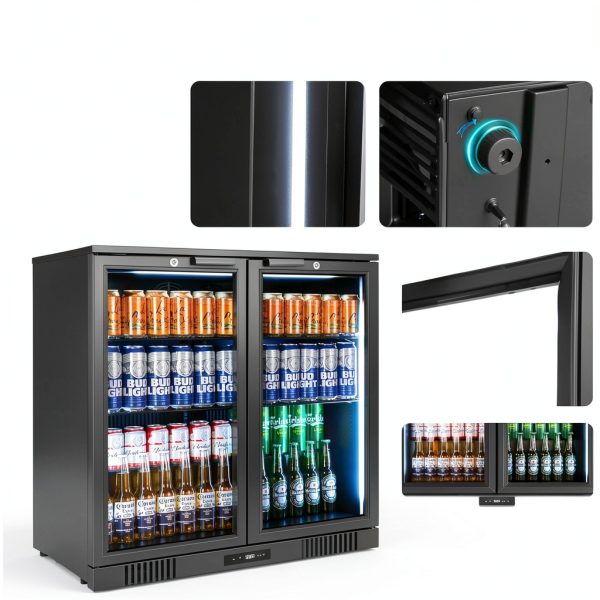 Pavo Black Beverage Cooler Undercounter Frost Free-6