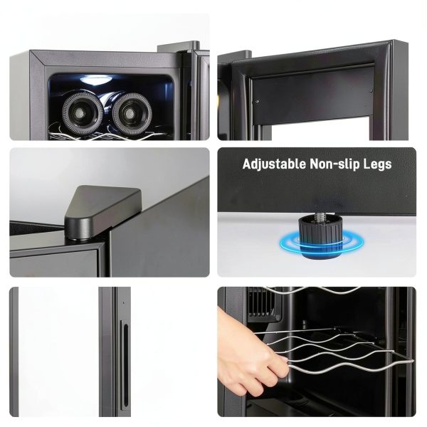 Tylza Wine Cooler 25L Black Adjustable Shelves Digital-5