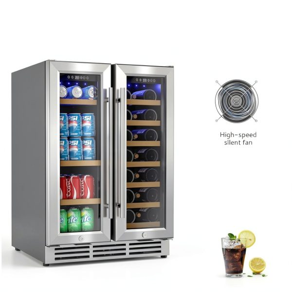 EUHOMY Wine Beverage Refrigerator Dual Zone Freestanding-3