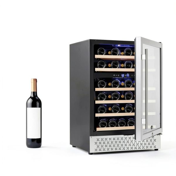 Tylza Dual Zone Wine Cooler Black 54 Bottle Capacity-6