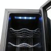 KIOMGLE Wine Fridge Black Thermoelectric Silent Freestanding-2