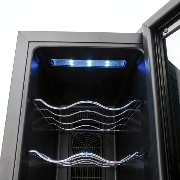 KIOMGLE Wine Fridge Black Thermoelectric Silent Freestanding-2