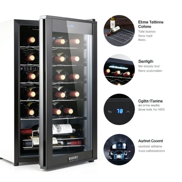 BODEGA Wine Cooler Black Digital Temperature Control-3