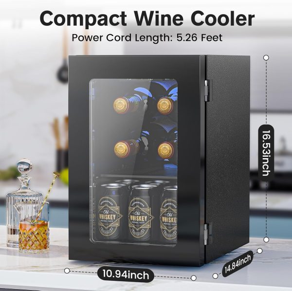 Electactic Beverage Refrigerator Compact Black Temperature-3