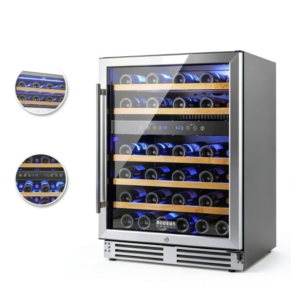 BODEGA Dual Zone Wine Cooler 46 Bottle Black Under Counter-4