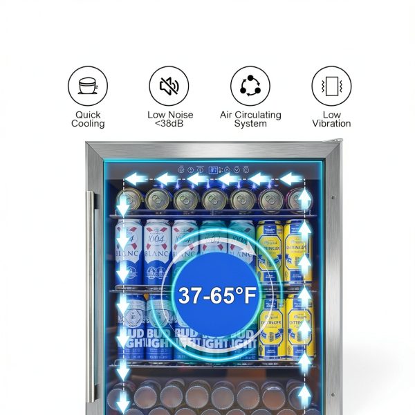 FoMup Stainless Steel Beverage Refrigerator 200 Cans-1