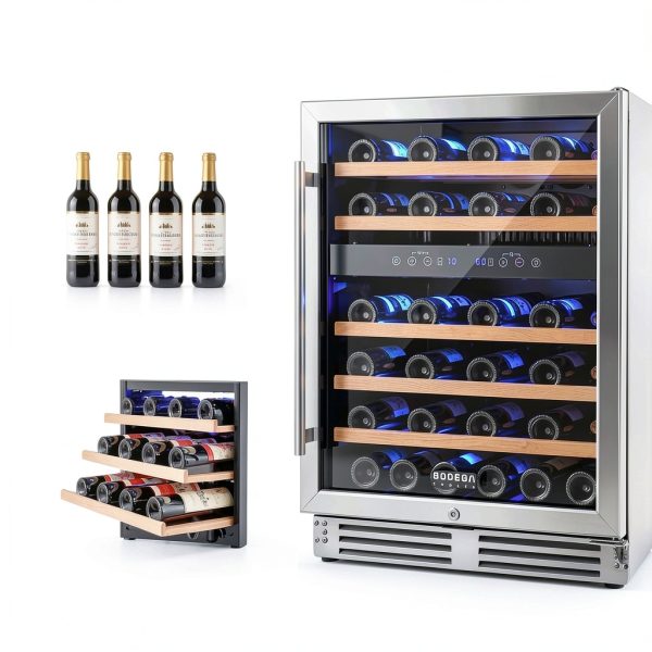 BODEGA Dual Zone Wine Cooler 46 Bottle Black Under Counter-2