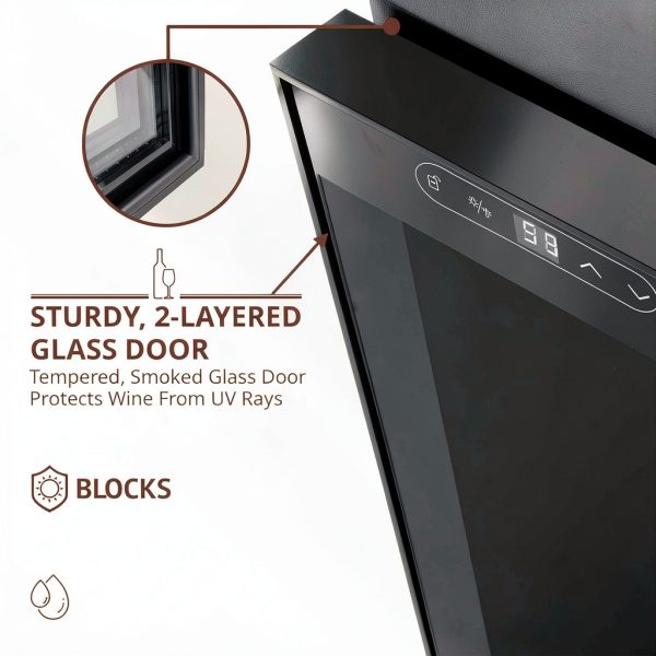 Schmecke Wine Cooler Black Freestanding 12 Bottle-1