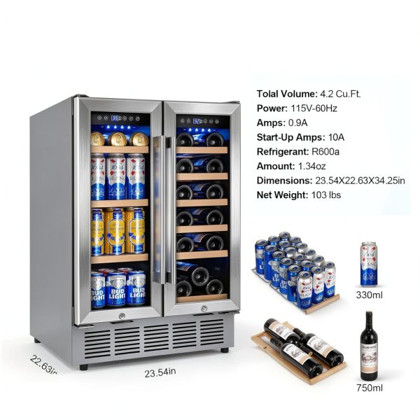 Pavo Black Beverage Refrigerator Dual Zone Touch Control-7