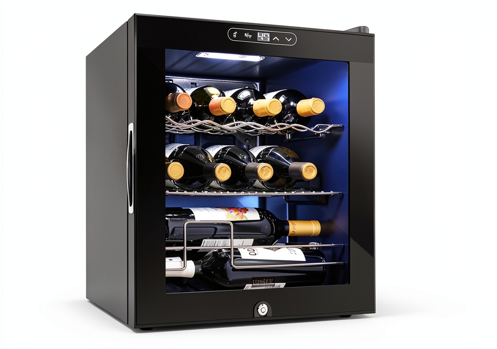 Schmecke wine cooler placed on a kitchen countertop