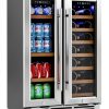 EUHOMY Wine Beverage Refrigerator Dual Zone Freestanding-7