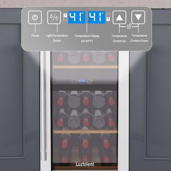 Luztolent Wine Cooler Dual Zone Silver 26 Bottles-2