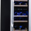 Steel 29 Bottle Wine Fridge Dual Zone Pavo-0