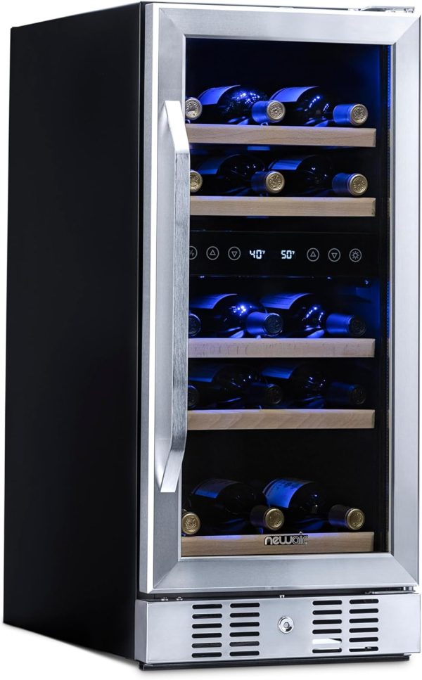 Steel 29 Bottle Wine Fridge Dual Zone Pavo-0