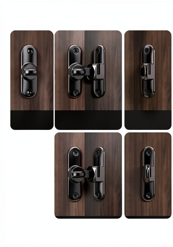 90/180 Degree Flip Sliding Barn Door Lock shjykru Zinc Alloy Grey-4