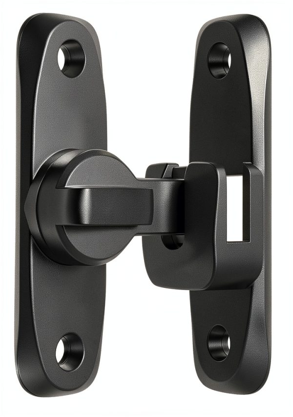 90/180 Degree Flip Sliding Barn Door Lock shjykru Zinc Alloy Grey-5