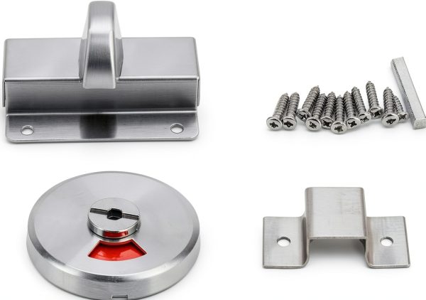 Bathroom Privacy Bolt Door Lock Fdit Stainless Steel Vacant Indicator-0