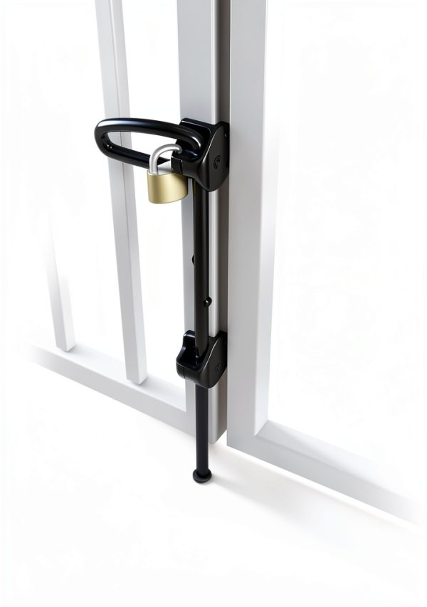 D&D Technologies QB124 Q-Bolt Drop Bolt, Padlockable with Padlock Storage Feature, for Square Post Metal Gates, 24" Length-1