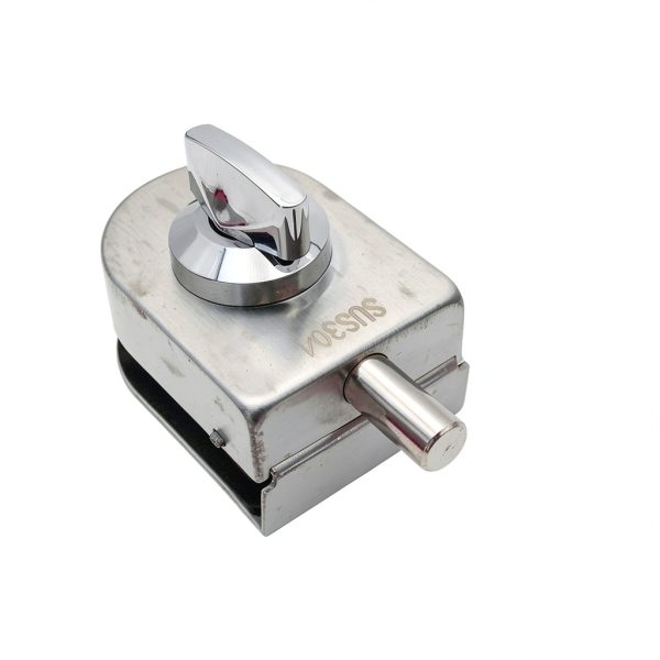 Glass Door Lock Generic Steel Floor Latch 10-12mm - Silver-2